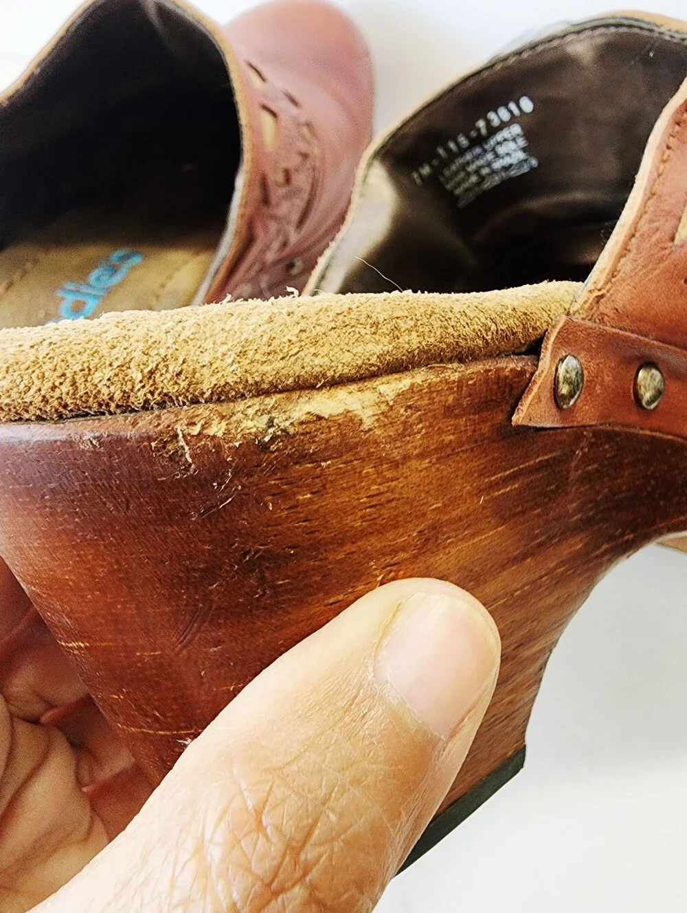 Candie's Y2K Brown Leather Studded Clog Mules Size 7 - Picture 8 of 9